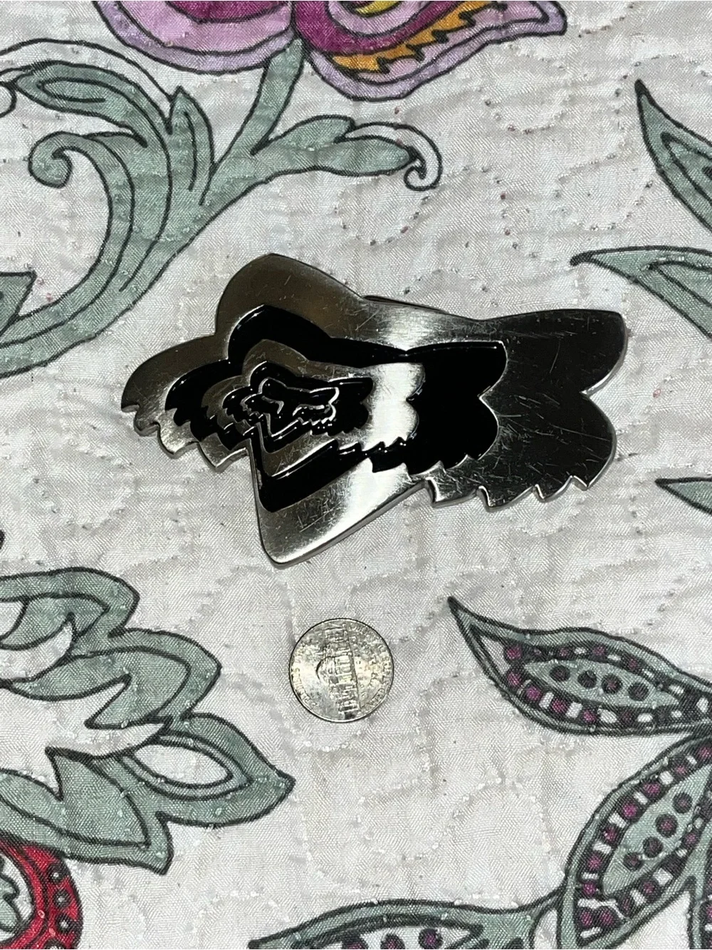 Fox Racing Belt Buckle Unisex Mens Auto Silver tone - 2208
